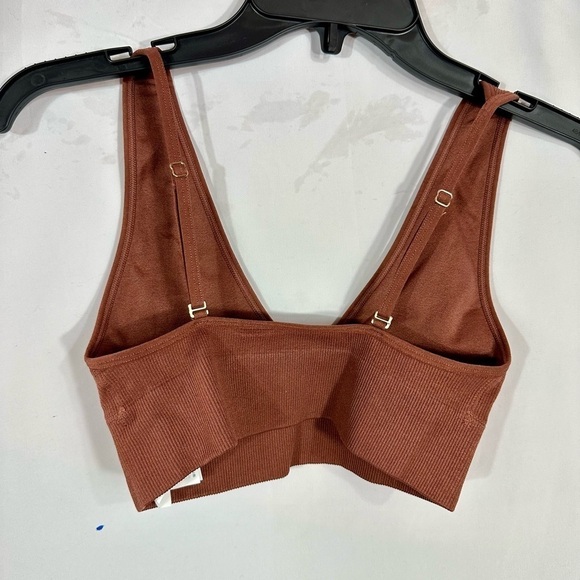 Abercrombie & Fitch brown ribbed v neck bra size XS - Picture 2 of 4